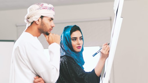 Omani children smiling