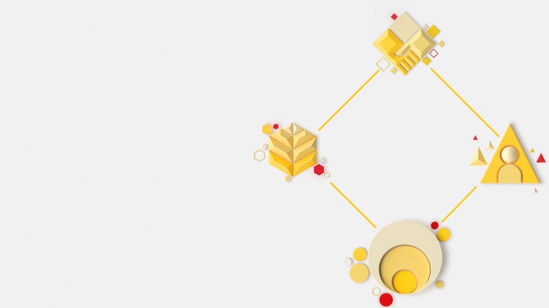 Graphic with all four main Powering progress pillar 3d graphs in a diamond pattern
