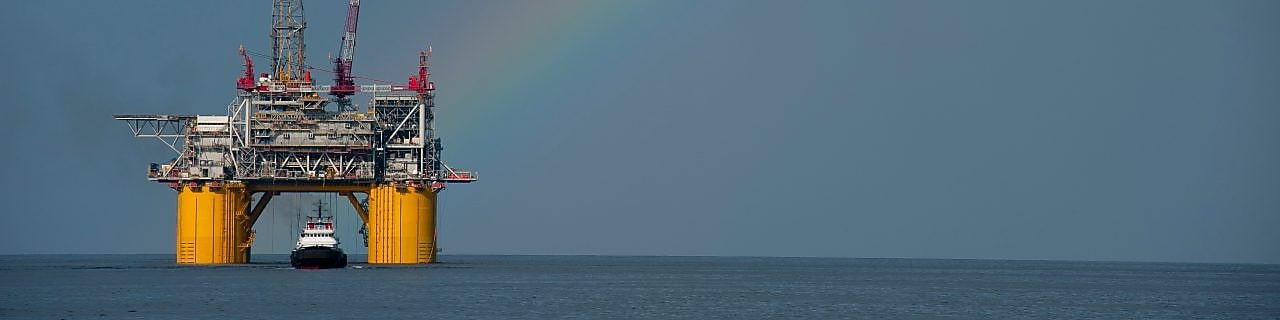 Mars B Platform in the Gulf of Mexico with a rainbow overhead